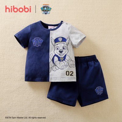hibobi×PAW Patrol Baby Boy Estampado de dibujos animados Top de dos piezas + Pantalones