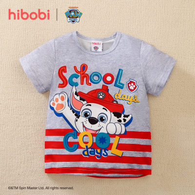hibobi×PAW Patrol T-shirt en coton à manches courtes imprimé dessin animé pour bébé