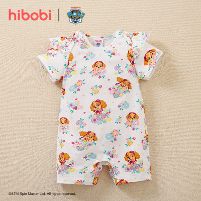 Hibobi × PAW Patrol Baby Girl Cartoon Print Ruffle Jumpsuit