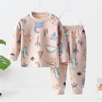 Toddler Dinosaur Printed T-shirt & Pants Pajamas
