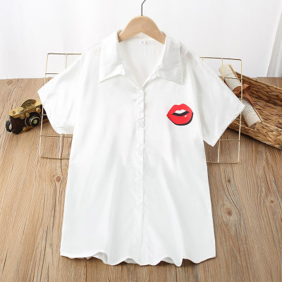 Kids Summer Cool Red Lips Pattern Breathable Comfort Home Nightdress