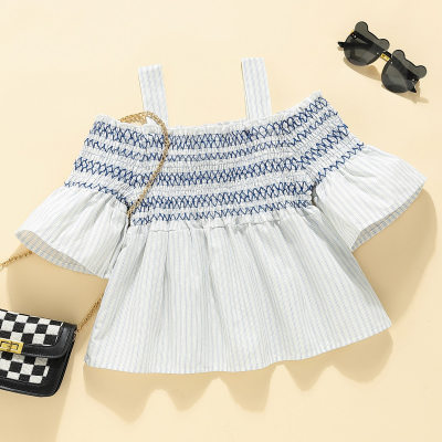 Girls Summer Vacation Daily Blue Striped Camisole