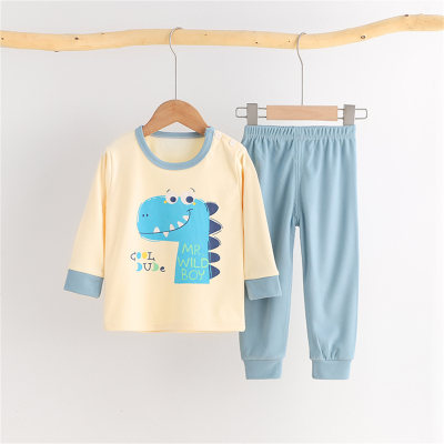 Pijama con camiseta y pantalones con estampado de dinosaurios para niños pequeños