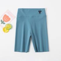 Pantalones de tiburón de cinco puntos para niña, mallas exteriores finas para niño, pantalones de yoga coreanos para bebé, pantalones deportivos para ciclismo 2024  Azul