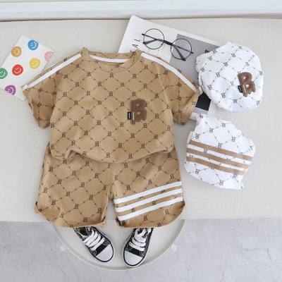Boys summer T-shirt suit 2024 new baby short-sleeved clothes little boy children cool sports suit