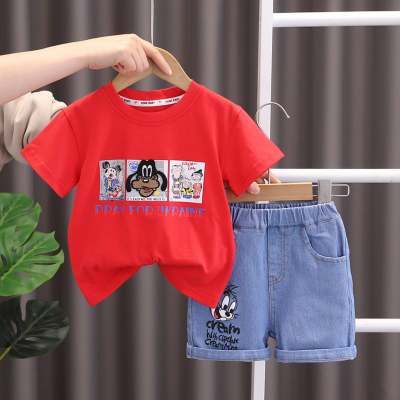 T-shirt ours rayé à manches courtes pour garçons, vêtements d'été pour enfants, style coréen, tendance, vêtements japonais pour enfants, 2023