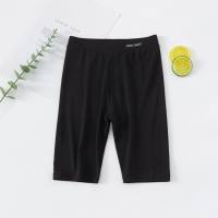 Pantalones cortos Lenzing Modal de cinco puntos para niñas de clase A, pantalones finos de seguridad de verano para niños, pantalones cortos de uso exterior para 5 bebés  Negro