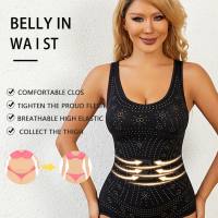 One-piece shapewear style backless sling bottoming tummy control triangle breasted body shaping tight underwear  Black