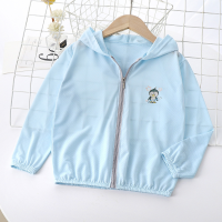 Children's sun protection clothing summer children's clothing wholesale ice silk sun protection clothing baby girl cardigan jacket boy sun protection clothing breathable  Blue