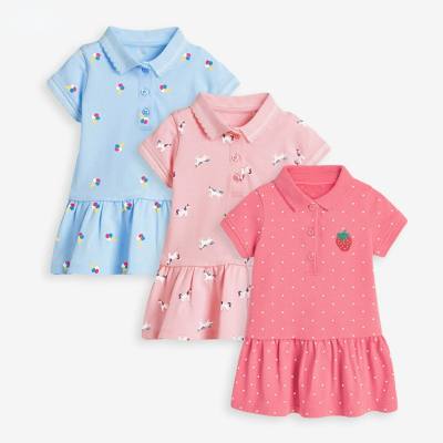 Little maven jupe pour enfants européens et américains été nouvelle robe de vêtements pour enfants à manches courtes jupe POLO tricotée pour filles