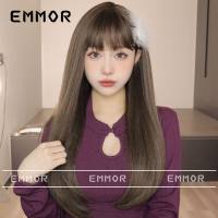 New Korean wigs, air bangs, long hair, slightly curly, natural white girlish synthetic wig headpiece  Style 5