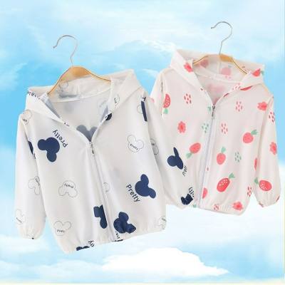 Children's sun protection clothing anti-ultraviolet summer ice silk air conditioning shirt light and breathable boys and girls baby sun protection clothing baby