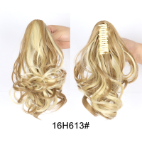 Wigs for women European and American wigs ponytail women short style pear flower curl high ponytail natural fluffy simulation clip-on ponytail  Style 2