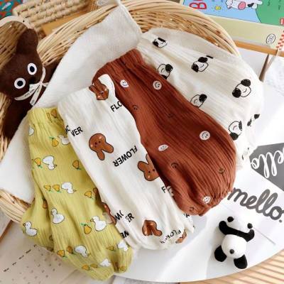 Baby double-layer cotton breathable anti-mosquito pants summer Korean style thin style small children's bloomers summer air-conditioning pants