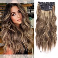 Aisi wig long curly wig female hair wig four-piece clip hair chemical fiber hair extension  Style 4