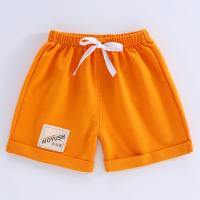 Children's summer shorts outerwear children's clothing Korean version boys and girls solid color shorts small children's open crotch casual pants  Orange