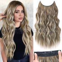Ace Wig European and American Gradient Big Wave Long Curly Wig One-piece Freely Adjustable Fish Line Hair Extension  Style 1