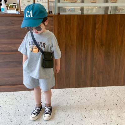 Boys and girls clothing summer 2023 new sports suits boys fashionable short-sleeved shorts children Korean style two-piece set trendy