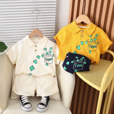 2024 Sommer neue koreanische Kinderkleidung Jungen Poloshirt kurzärmeliges Sommer zweiteiliger Anzug Sommer Kinderanzug
