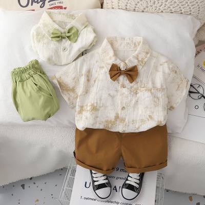 Boys summer suits 2024 new summer clothes for boys summer children's clothes children's handsome and fashionable two-piece short-sleeved suits