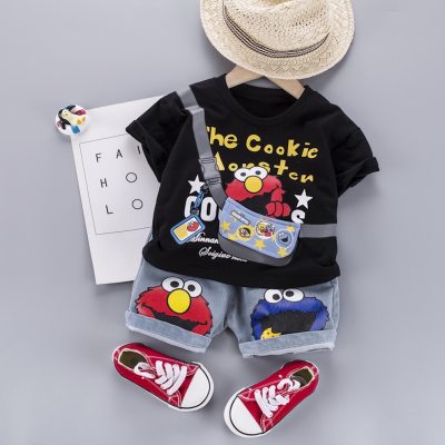 European and American cartoon cross-border children's suits, boys' round neck short-sleeved T-shirts, summer clothes, infants and babies, casual trends