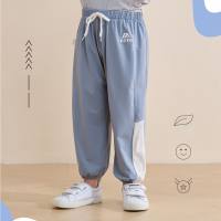 Children's anti-mosquito pants new style sunscreen quick-drying pants summer baby sports pants cartoon casual baby bloomers  peacock blue