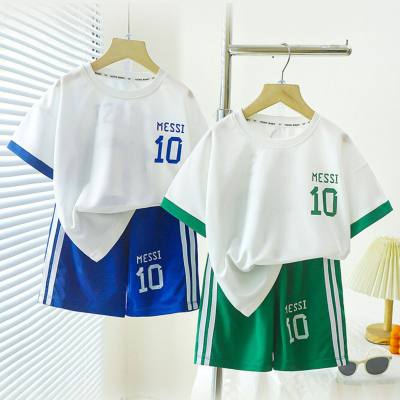 Children's summer sports basketball suits boys mesh quick-drying short-sleeved shorts small and medium children's football training suits