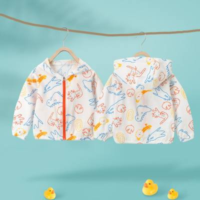 Baby sun protection clothes summer thin boys and girls children's sun protection clothes light breathable baby pure cotton air conditioning shirt jacket