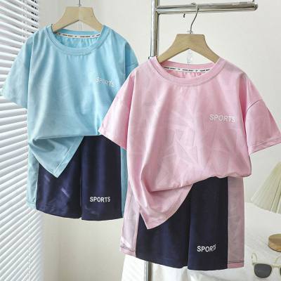 Children's summer quick-drying suit for boys and girls breathable mesh sports jersey stretch thin short-sleeved shorts