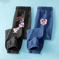 Girls pants autumn new children's jeans middle and large children spring and autumn thin casual pants girls outer wear trousers  Multicolor