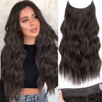 Ace Wig European and American Gradient Big Wave Long Curly Wig One-piece Freely Adjustable Fish Line Hair Extension  Style 2