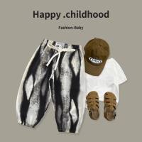 New style children's bloomers boys and girls ink painting style casual pants summer trendy all-match chiffon anti-mosquito pants  Multicolor