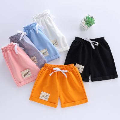 Children's summer shorts outerwear children's clothing Korean version boys and girls solid color shorts small children's open crotch casual pants