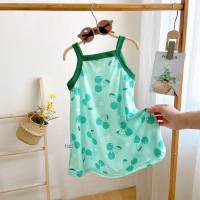 New summer children's suspender princess dress for girls, cool, breathable and comfortable dress for middle and large children, thin dress  Multicolor