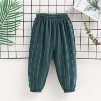 New summer children's pure cotton casual pants outer wear bloomers baby anti-mosquito pants small and medium children's thin pure cotton trousers  Green