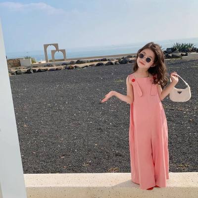 Girls Pants Korean Style Jumpsuit Jumpsuit Wide Leg Pants 24 Summer Clothes New Foreign Trade Children's Clothing Dropshipping