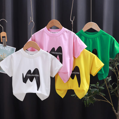 2024 new T-shirt children's short-sleeved single piece boys and girls summer baby half-sleeved trendy one-piece drop shipping