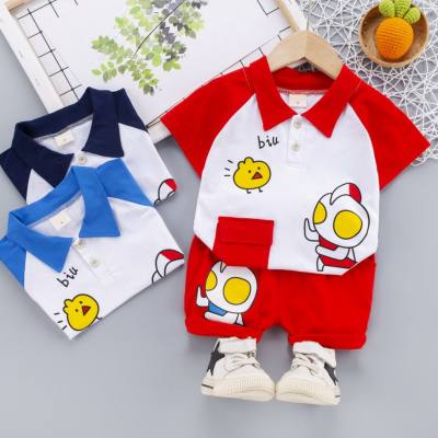 Summer clothing set, fashionable children's thin two-piece set, 3-year-old boy's summer children's clothing trendy