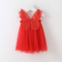 Children's suspender skirt, butterfly wings, mesh skirt, princess skirt, half skirt, tutu skirt, girl's tutu skirt, vest skirt  Red