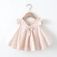 فستان بناتي من القطن لصيف جديد فستان الأميرة للأطفال تنورة فتاة صغيرة النسخة الكورية فستان سترة للأطفال بأكمام قصيرة  متعدد الألوان