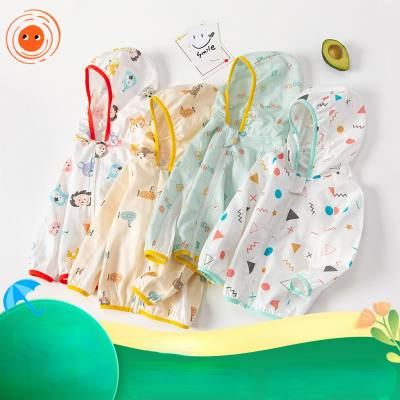 Baby sun protection clothes summer wear thin breathable cotton gauze sun protection clothes baby air conditioning shirt children spring and summer coat