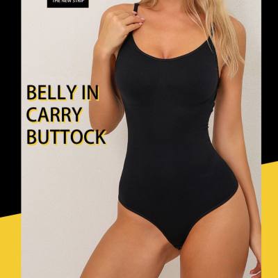 European and American seamless body shaping bikini thong jumpsuit waist and abdomen suspenders tights