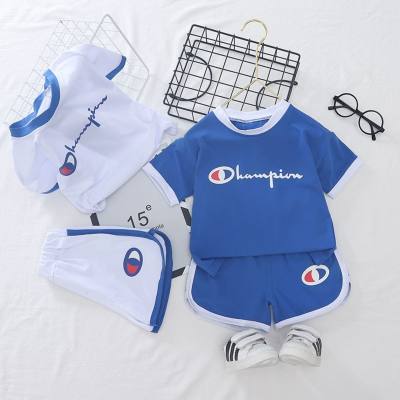 Fashion boy summer suit boy two-piece suit baby children's clothing baby short-sleeved summer clothes 1-2-3-4-5 years old clothes