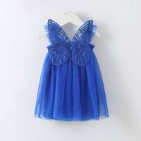 Children's suspender skirt, butterfly wings, mesh skirt, princess skirt, half skirt, tutu skirt, girl's tutu skirt, vest skirt  Deep Blue