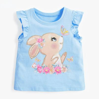 Camiseta para niños Little Maven Ropa para niños europeos y americanos Camiseta nueva para niñas de verano Camisa de fondo de algodón linda tejida