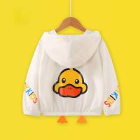 Hello Little Yellow Duck ملابس الأطفال الصيفية للحماية من الشمس للأولاد والبنات ملابس خارجية وسترات ملابس أطفال ملابس أطفال قابلة للتنفس ملابس صيفية  أبيض