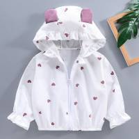 Girls autumn coat new style children's sun protection clothing autumn air conditioning shirt girls baby light top outer wear coat  Purple