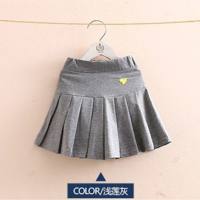 Girls pleated skirt with safety pants to prevent exposure, summer puffy all-match dance skirt  Gray