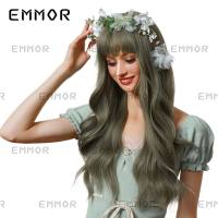 Christmas and Halloween festival cosplay anime style air bangs big waves multi-color wigs for women  Style 1