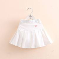 Girls pleated skirt with safety pants to prevent exposure, summer puffy all-match dance skirt  White